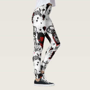Met haar hoofd. leggings
