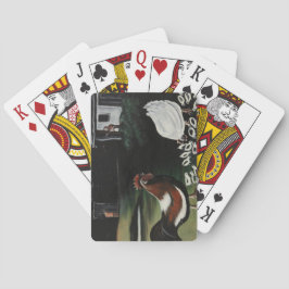 Met haar kip in een landschap van Farmyard Rural Pokerkaarten