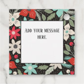 Met handbeschilderd Kerstmis Poinsettia Red White  Bedankjes Labels (Achterkant)