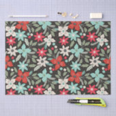 Met handbeschilderd Kerstmis Poinsettia Red White Tissuepapier (Craft)