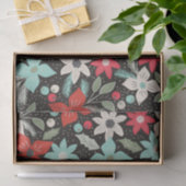 Met handbeschilderd Kerstmis Poinsettia Red White Tissuepapier (Geschenk)