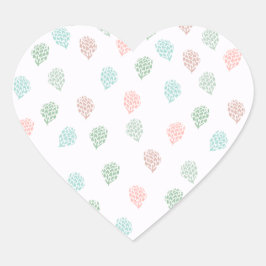 Met handbeschilderd kerstpine Cones Multicolor Hart Sticker