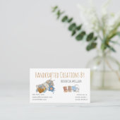 Met handgemaakt creaties garen die wit naaien met visitekaartje (Staand voorkant)