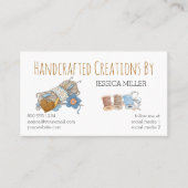 Met handgemaakt creaties garen die wit naaien met visitekaartje (Voorkant)