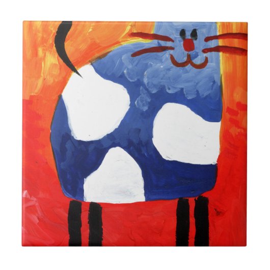 Met handgemaakte tekenkunst met leuke tekenkunst tegeltje (Voorkant)