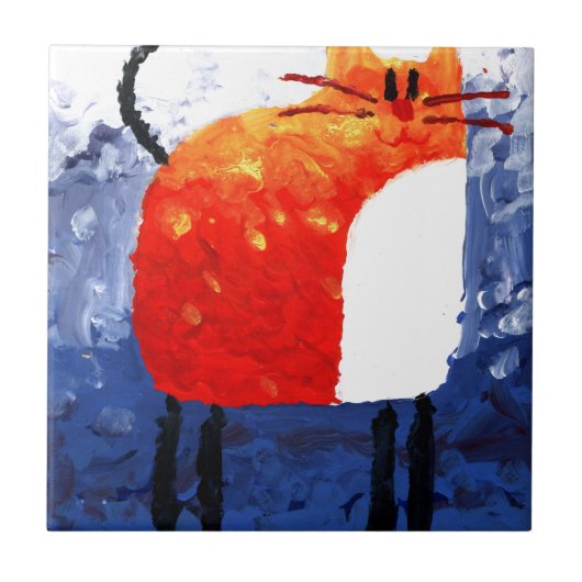 Met handgemaakte tekenkunst met leuke tekenkunst tegeltje (Voorkant)