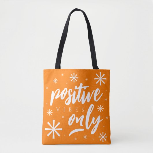 Met handgeschreven, maar positieve afbeeldingen tote bag (Voorkant)