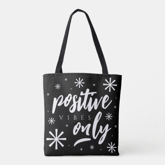Met handgeschreven, maar positieve afbeeldingen tote bag (Achterkant)
