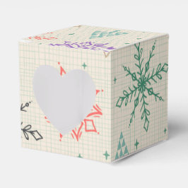 Met handgetekende Snowflakes kerstbomen Multicolor Bedankdoosjes