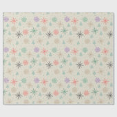 Met handgetekende Snowflakes kerstbomen Multicolor Cadeaupapier (Vlak)