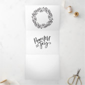 Met handgetekende Snowflakes kerstbomen Multicolor Drieluik Wenskaart (Binnen)