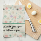 Met handgetekende Snowflakes kerstbomen Multicolor Theedoek (Quarter Fold)