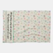 Met handgetekende Snowflakes kerstbomen Multicolor Theedoek (Horizontaal)