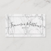 Met handschrift Marmer Modern Elegant Visitekaartje (Voorkant)