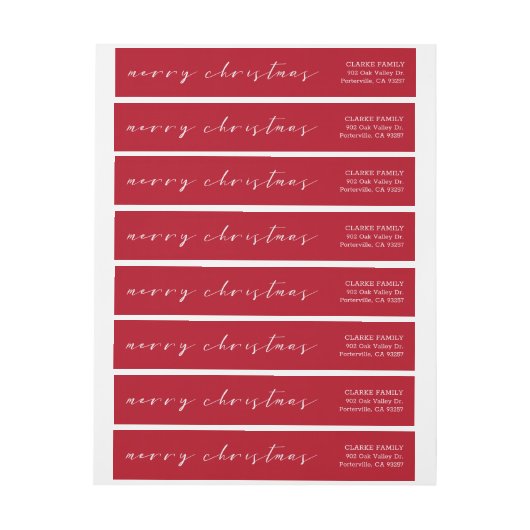 Met handschrift Merry-Kerstmis Rood en Wit (Vel)