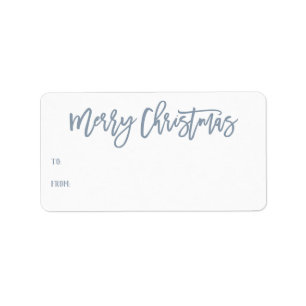Met handschrift met briefterend blauw kerstcadeau etiket