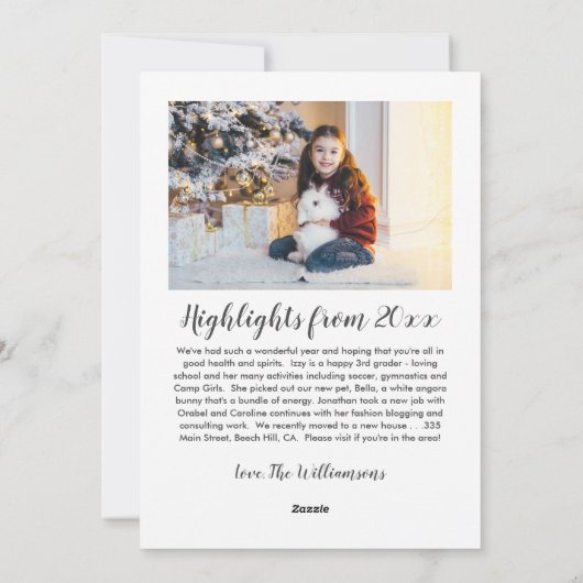 Met handschrift met Kerstmis 2 Aangepaste notitie Feestdagenkaart (Achterkant)