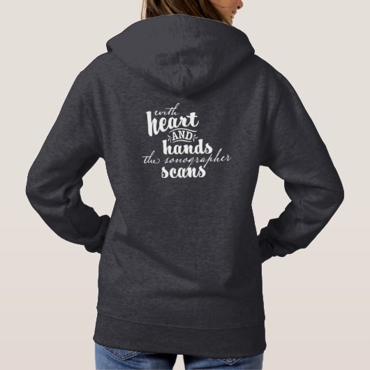 Met hart en handen de Sonographer scans Hoodie (Achterkant)