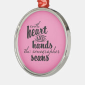 Met hart en handen de Sonographer scans Metalen Ornament (Links)