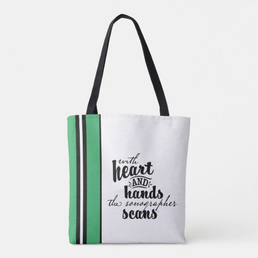 Met hart en handen de Sonographer scans Tote Bag (Achterkant)