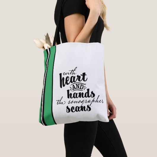 Met hart en handen de Sonographer scans Tote Bag (Dichtbij)