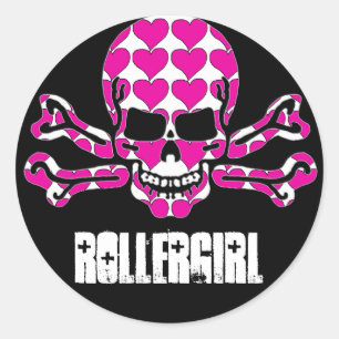 met hart gevulde schedel ronde sticker