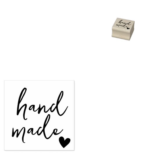 Met Hart Handgemaakte Script Rubberstempel (Gestempeld)