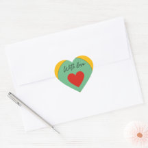 Met Hart Liefde Sticker – Minimaal Cute Liefde