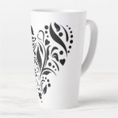 met hartstencil snijdende romance latte mok (Rechterhoek)