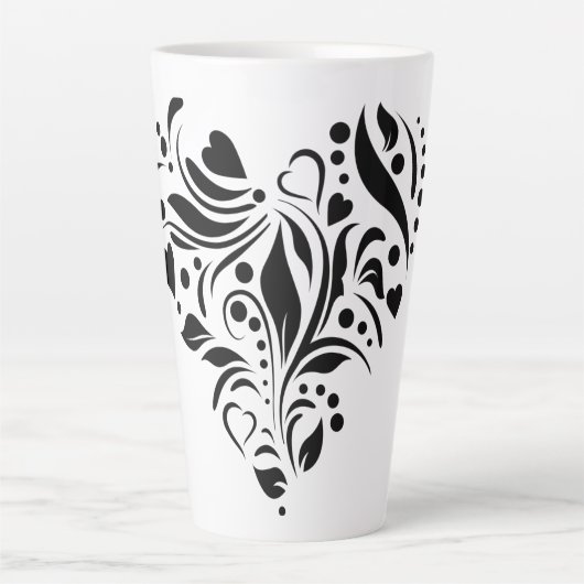 met hartstencil snijdende romance latte mok (Voorkant)