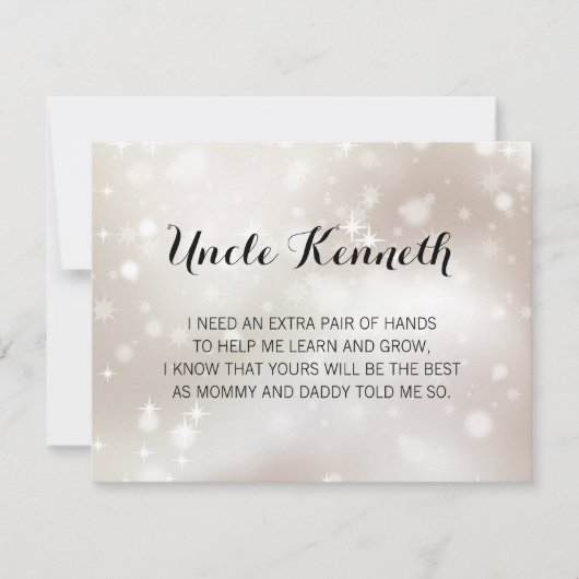 Met hemelsterren ben je mijn godvaders voorstel kaart (Voorkant)