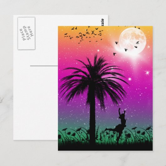 Met het Briefkaart vogels (Voorkant / Achterkant)