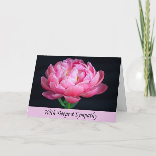 Met het diepste sympathie roze Peony-Kaart Kaart (Voorkant)