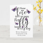 Met het diepste sympathie van Butterfly Quote Kaart (Gele Bloem)