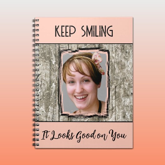 Met het effect Faux grijs hout blijft je lachen op Notitieboek