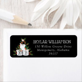 Met het grappige kerstboom voor toiletpapier etiket