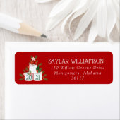 Met het grappige kerstboom voor toiletpapier etiket (Insitu)