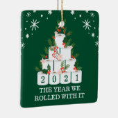 Met het grappige kerstboom voor toiletpapier keramisch ornament (Rechts)