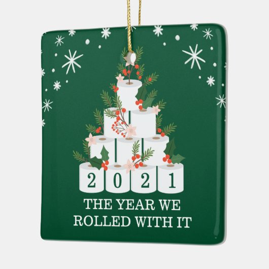 Met het grappige kerstboom voor toiletpapier keramisch ornament (Links)