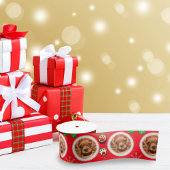 Met het kerstcadeaupatroon op het fotopatroon word satijnen lint