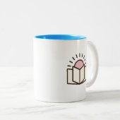 Met het recht behandeld Blauw van de Mok van twee- (Voorkant rechts)