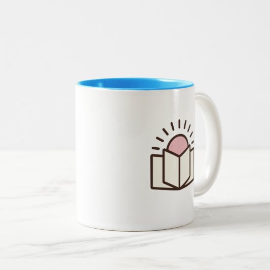 Met het recht behandeld Blauw van de Mok van twee- (Voorkant rechts)