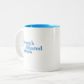 Met het recht behandeld Blauw van de Mok van twee- (Voorkant links)