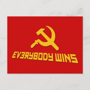 Met het socialisme wint iedereen! Satire van de ov Briefkaart