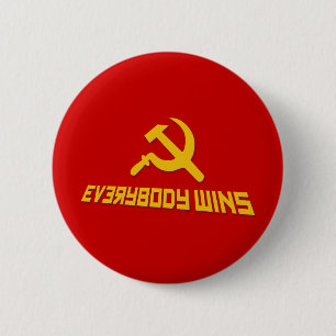 Met het socialisme wint iedereen! Satire van de ov Ronde Button 5,7 Cm