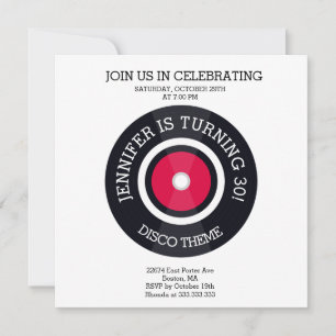 Met het thema Groovy Disco Birthday Uitnodiging
