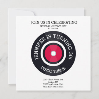 Met het thema Groovy Disco Birthday Uitnodiging