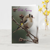 Met het Wenskaart van de lente Kaart (Gele Bloem)