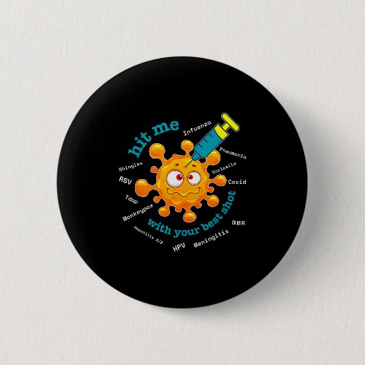 Met Hit Shot Apotheker Apotheek Tech Ronde Button 5,7 Cm (Voorkant)