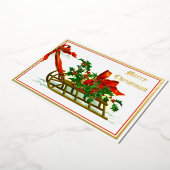 met Holly Kerstmis Folie Feestdagenkaart (Gedraaid)